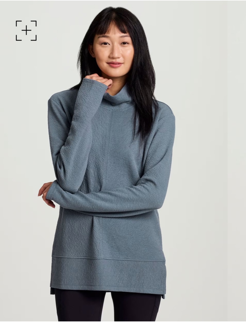 Studio Jacquard Mock Neck Pullover by RBX, worn once, blue/grn/gray.